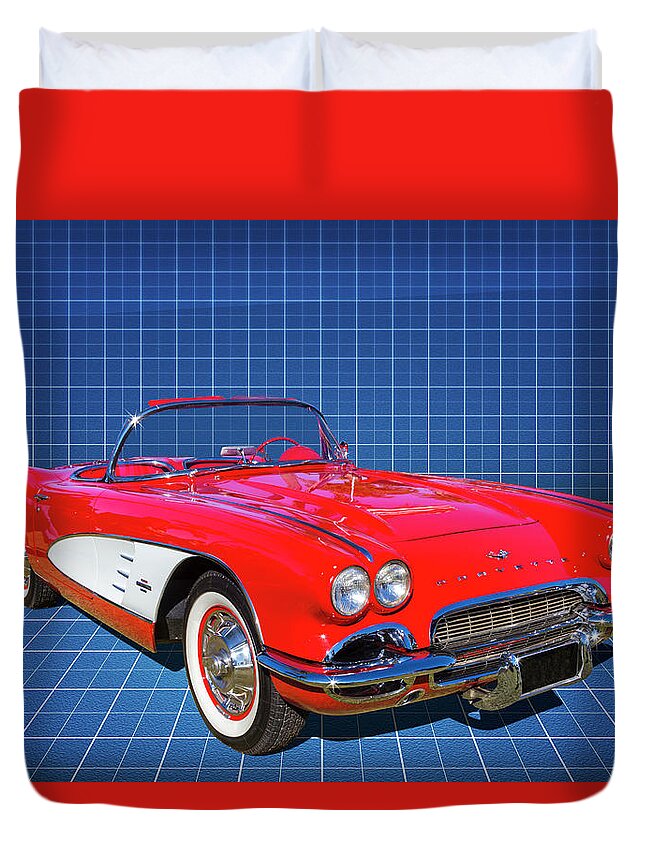 Car Duvet Cover featuring the photograph Little Red 61 by Keith Hawley