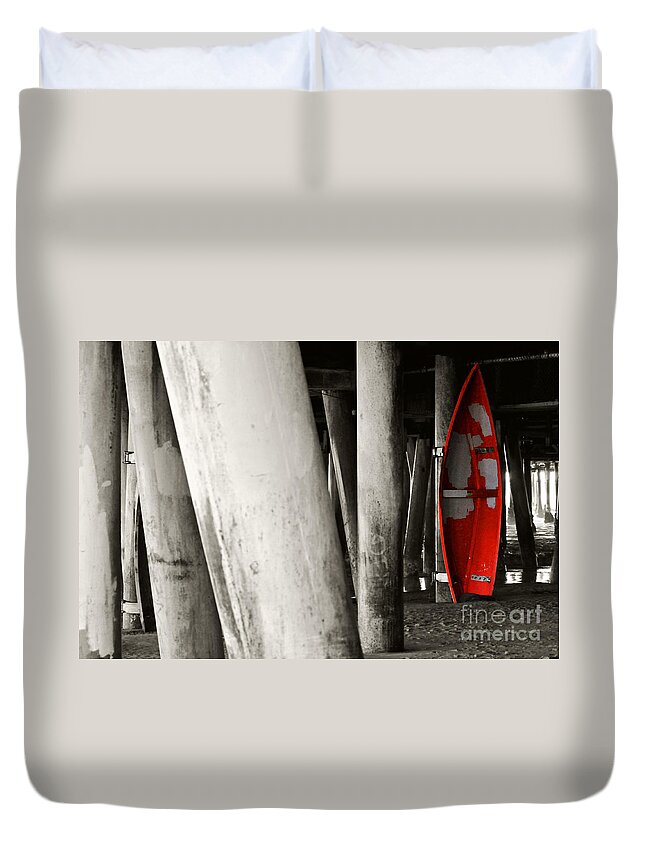Clay Duvet Cover featuring the photograph Little Red Boat II Re-edit by Clayton Bruster