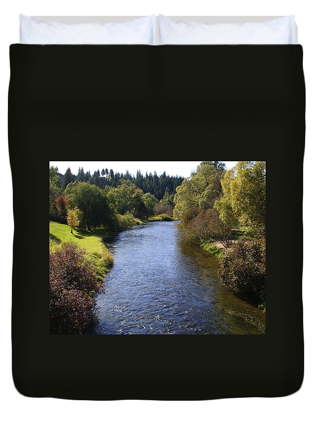 Nature Duvet Cover featuring the photograph Little Spokane River by Ben Upham III
