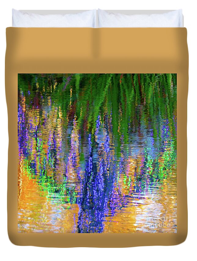 Reflection Duvet Cover featuring the photograph Living Color Reflection by Jean Wright
