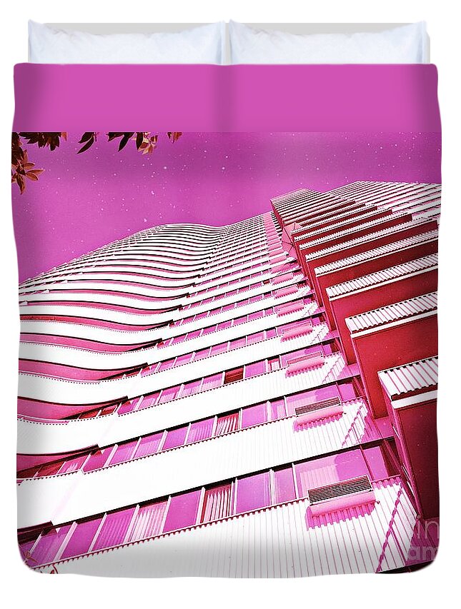 500 Views Duvet Cover featuring the photograph Living Pink by Jenny Revitz Soper