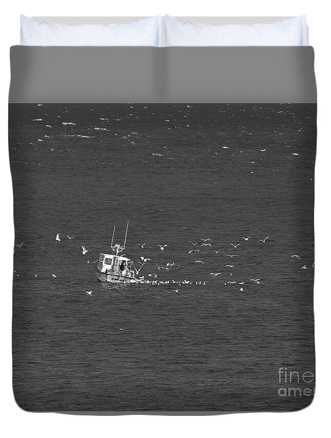 Downeast Duvet Cover featuring the photograph Lobster Fishing by Alana Ranney
