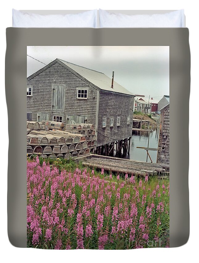 Lobster Duvet Cover featuring the photograph Lobster House Grand Manan by Thomas Marchessault