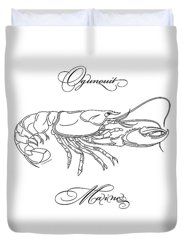 Lobster Duvet Cover featuring the digital art Ogunquit Maine by Paul Gaj