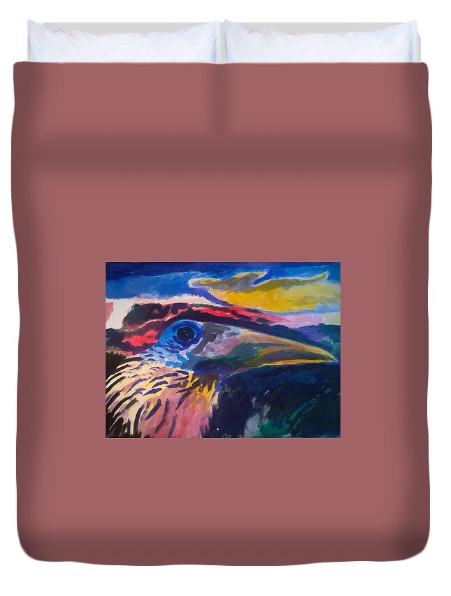 Tucano Duvet Cover featuring the painting L'occhio del tucano by Enrico Garff