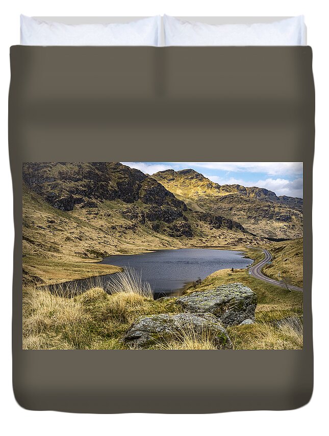 No People Duvet Cover featuring the photograph Loch Restil from Rest and be Thankful by Neil Alexander Photography