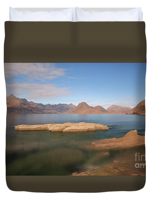 Elgol Duvet Cover featuring the photograph Loch Scavaig and The Cuillins by Maria Gaellman