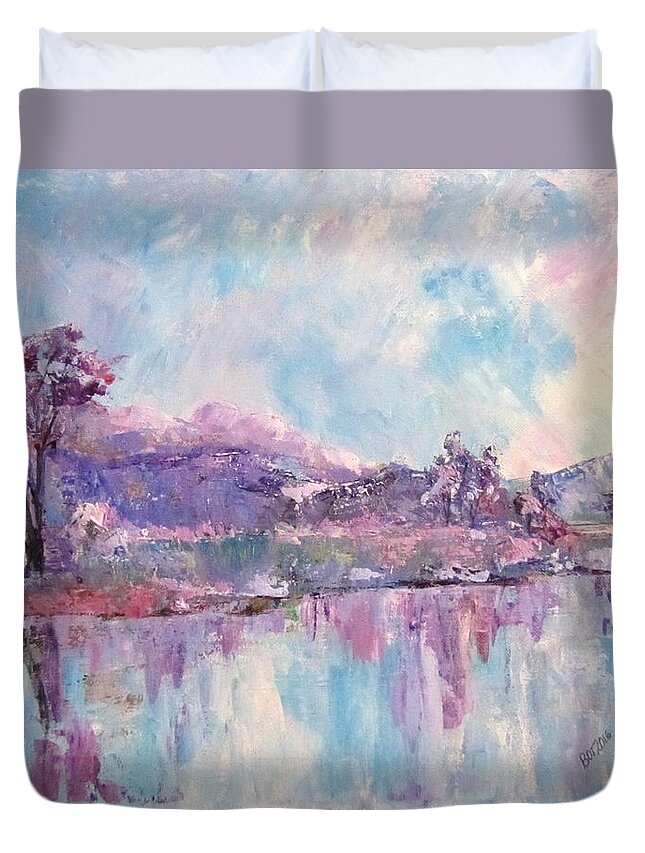 Lake Duvet Cover featuring the painting Loch Tummell by Barbara O'Toole