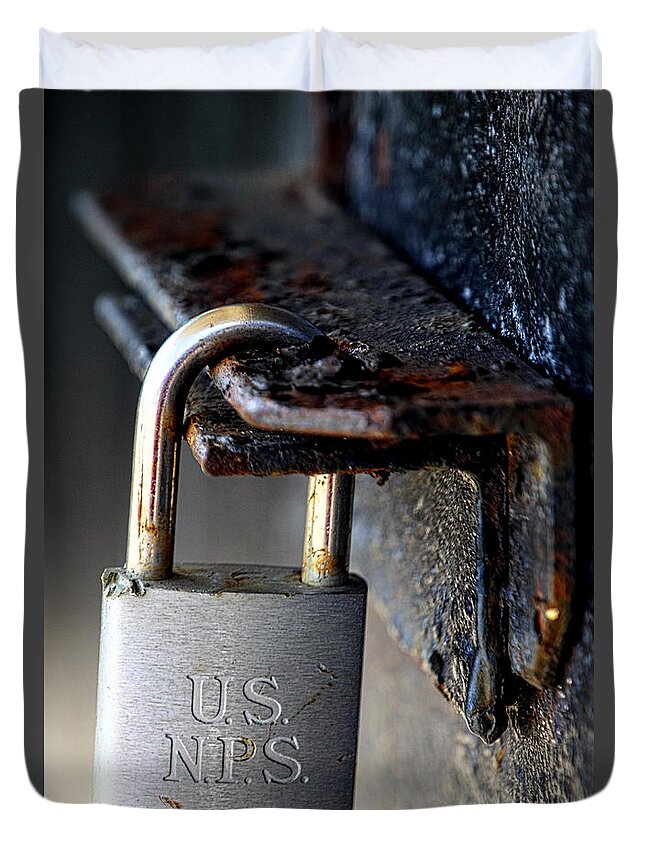 Lock Duvet Cover featuring the photograph Locked Up by George Taylor