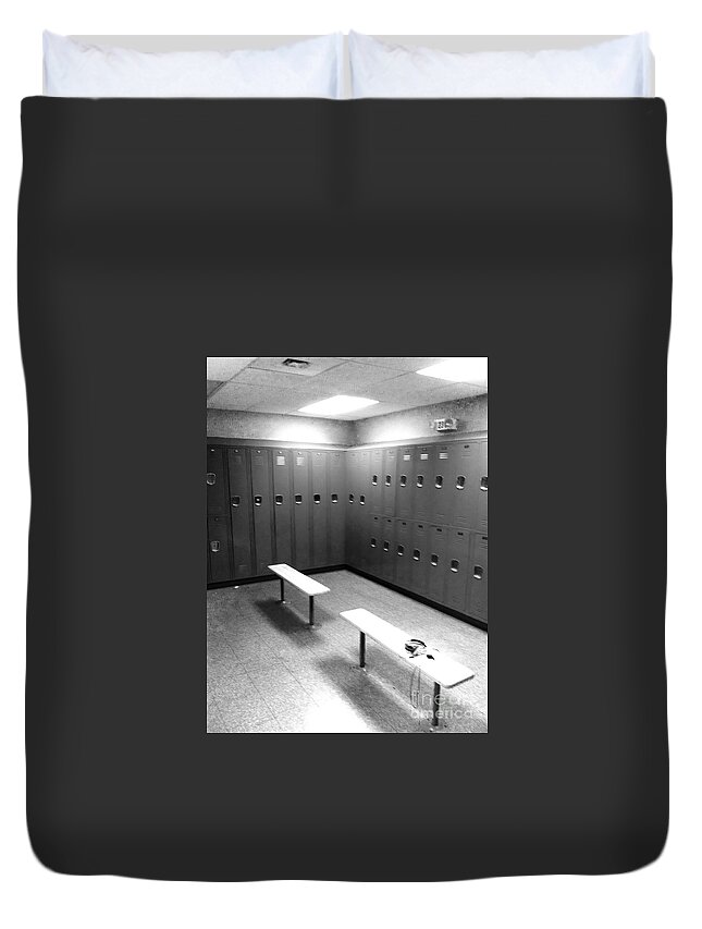  Duvet Cover featuring the photograph Locker Room by WaLdEmAr BoRrErO