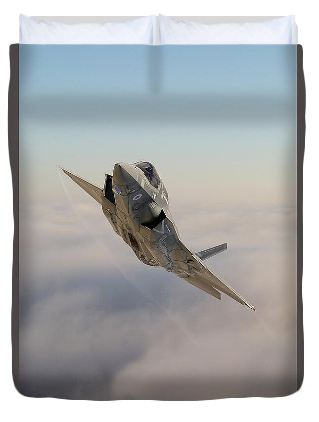 F-35b Duvet Cover featuring the digital art Lockheed Martin F-35B by Airpower Art