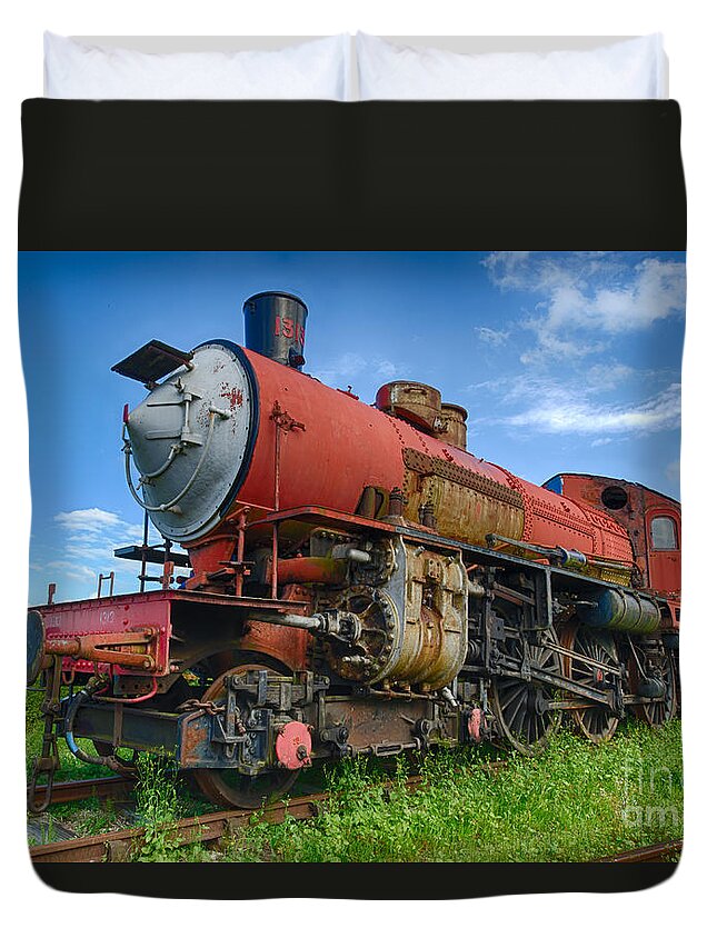 Steam Loco Duvet Cover featuring the photograph Loco 1313 v2 by Steev Stamford