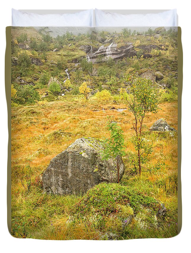 Norway Duvet Cover featuring the photograph Lofoten In Autumn 11 by Timothy Hacker