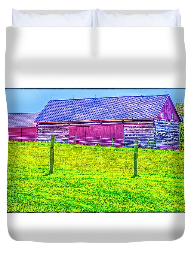 Barn Duvet Cover featuring the photograph Log Barn by R Thomas Berner