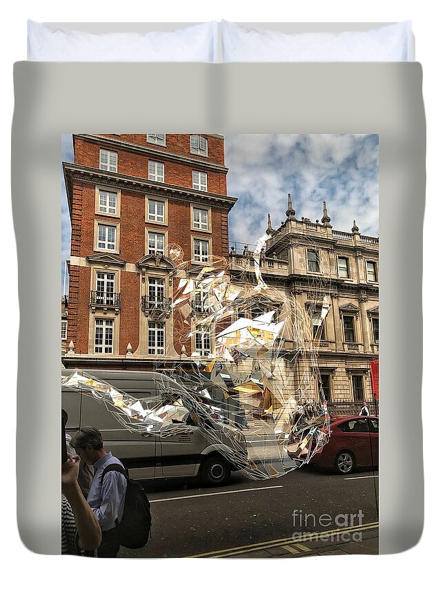 Reflections Duvet Cover featuring the photograph London Tea Time by Diana Rajala