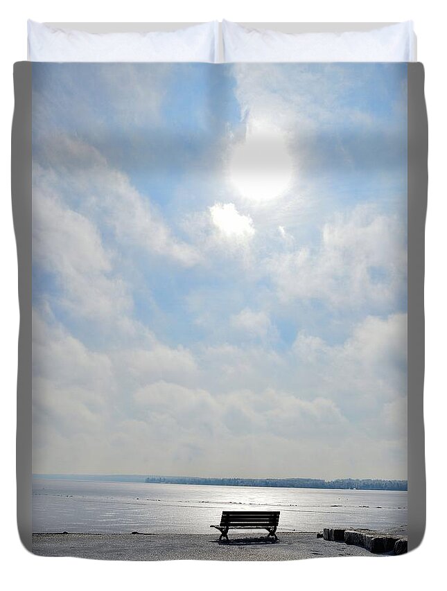 Lone Bench Duvet Cover For Sale By Lyle Crump