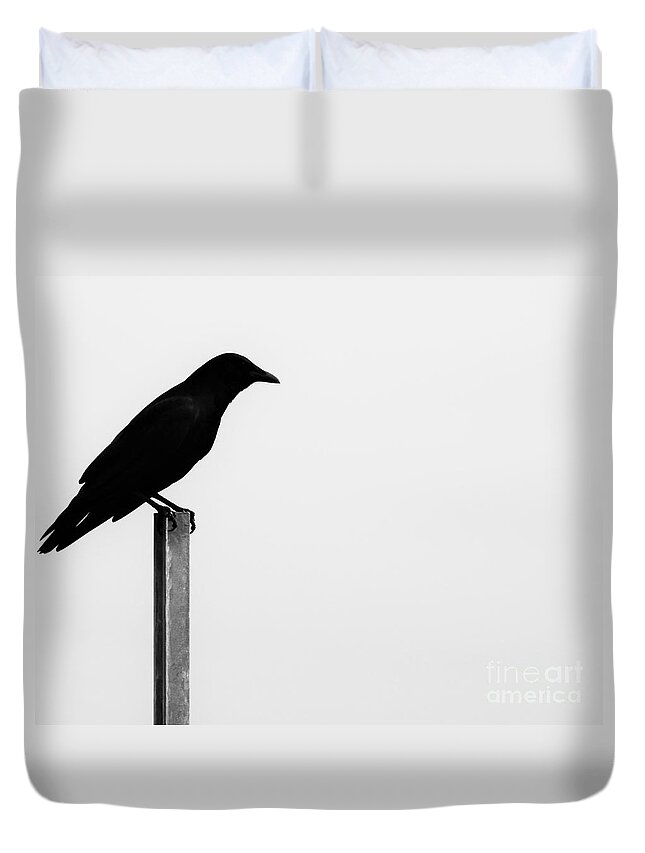 Bird Duvet Cover featuring the photograph Lone Bird by Jan Gelders