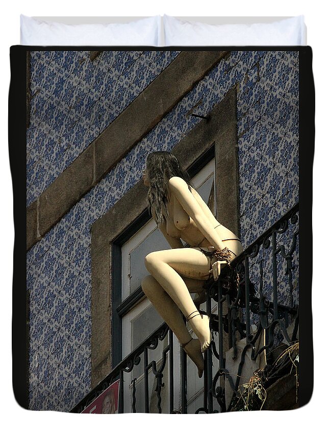 Mannequin Duvet Cover featuring the photograph Lonely by Michael Cinnamond