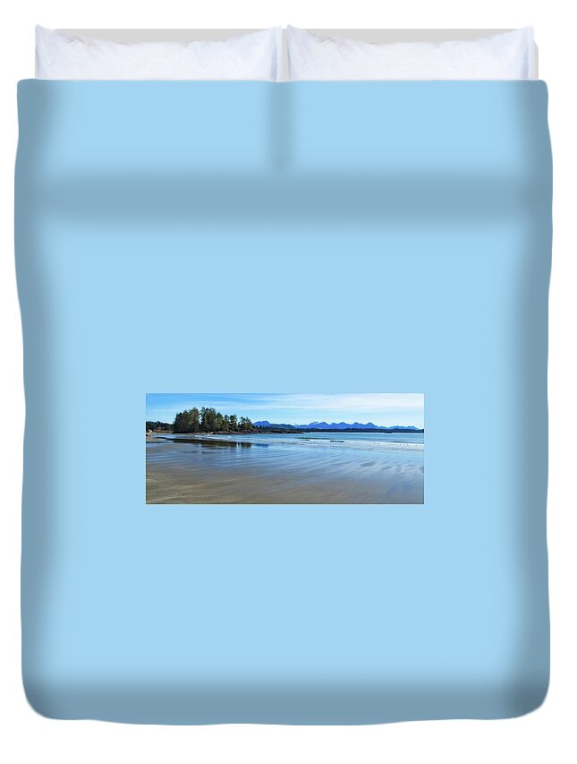 Landscape Duvet Cover featuring the photograph Long Beach Vista Panorama by Allan Van Gasbeck