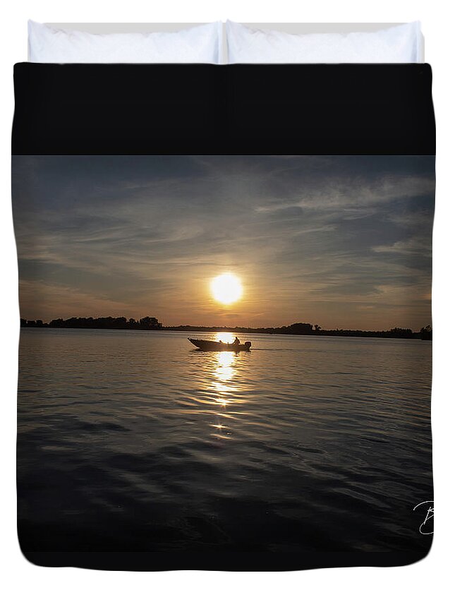  Duvet Cover featuring the photograph Long Day Fishing by Brian Jones