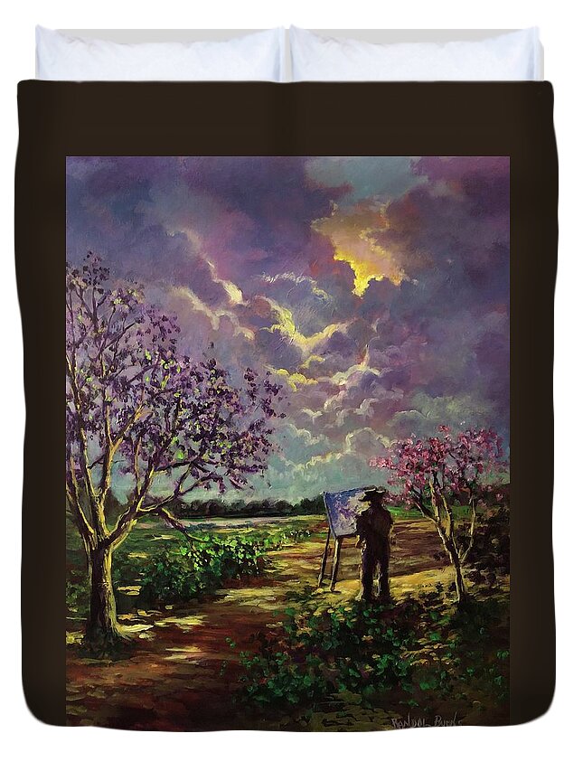 Longing Duvet Cover featuring the painting Longing by Rand Burns