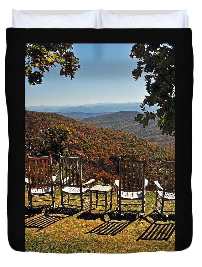 Fall Duvet Cover featuring the photograph Relax and Enjoy by Kay Lovingood