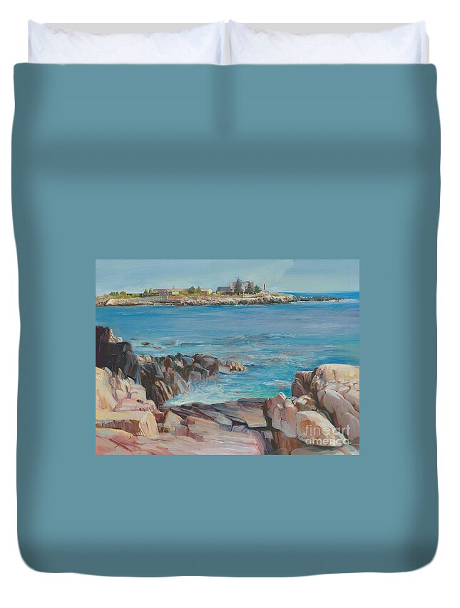 Walkers Point Duvet Cover featuring the painting Looking at Walkers Point Estate by P Anthony Visco