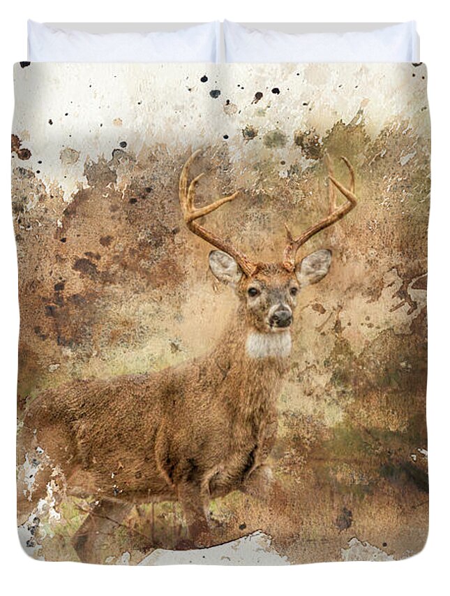 Jai Johnson Duvet Cover featuring the photograph Looking for Her Deer Art by Jai Johnson