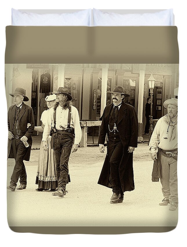 Tombstone Duvet Cover featuring the photograph Looking for Trouble by Chris Smith