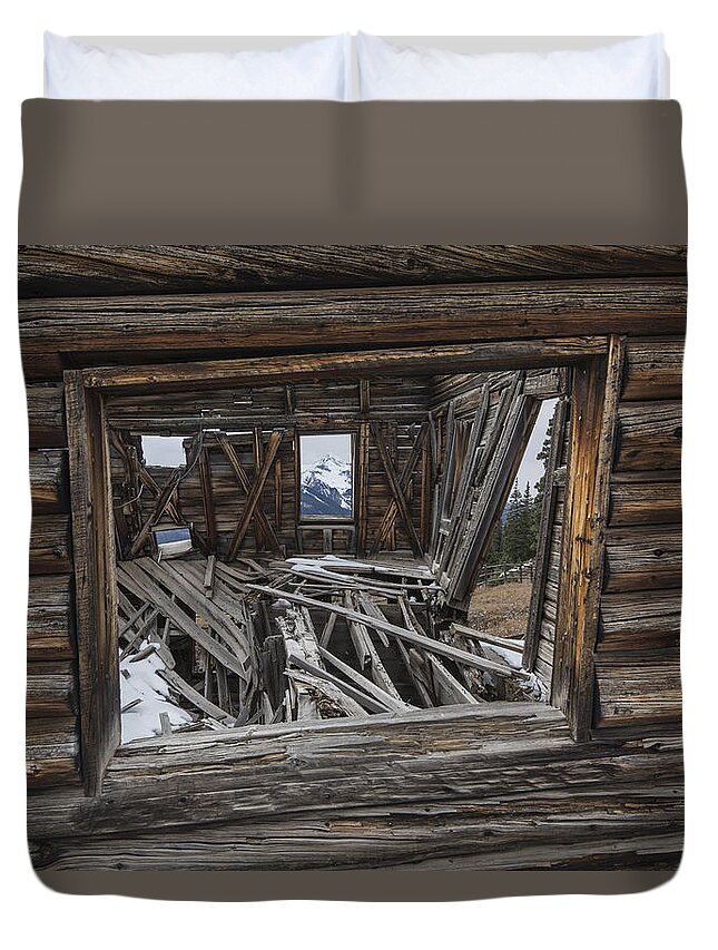 Ghost Town Duvet Cover featuring the photograph Looking Through Time by Denise Bush