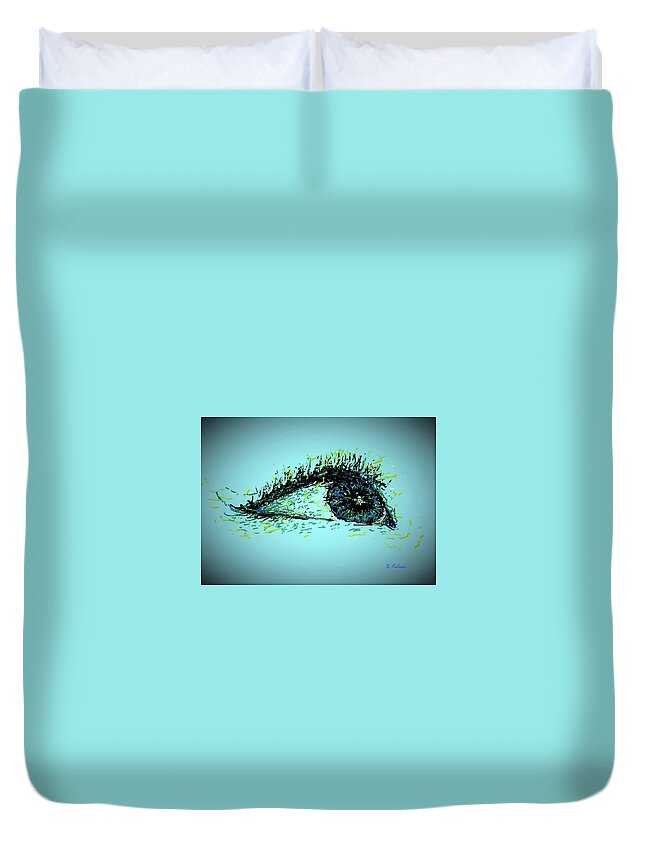 Eye Duvet Cover featuring the digital art Looking Up by Denise F Fulmer