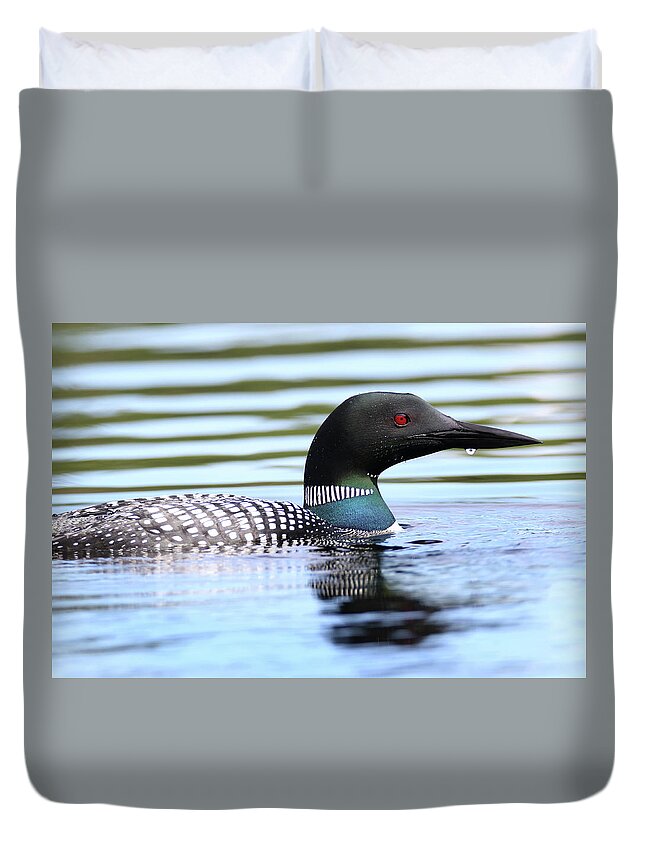 Loon Duvet Cover featuring the photograph Loon 25 by Brook Burling