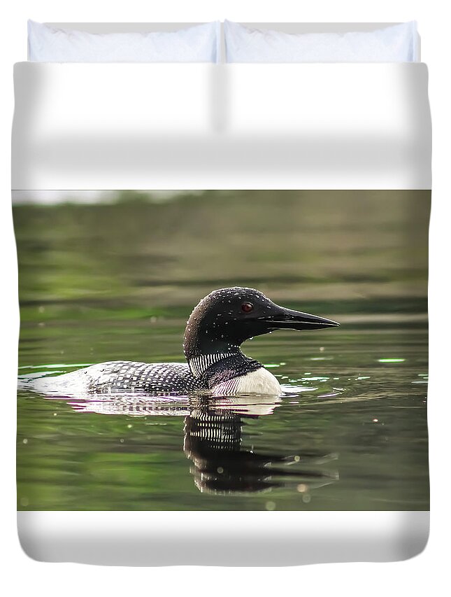 Loon Profile Duvet Cover featuring the photograph Loon Profile by Karl Anderson
