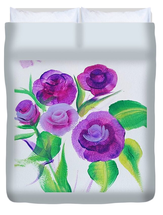 Carizacreations Duvet Cover featuring the photograph Abstract Roses by Cariza Libre