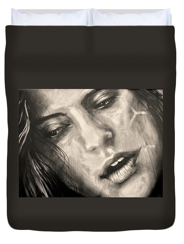 Graffiti Duvet Cover featuring the photograph Losing Sleep ... by Juergen Weiss