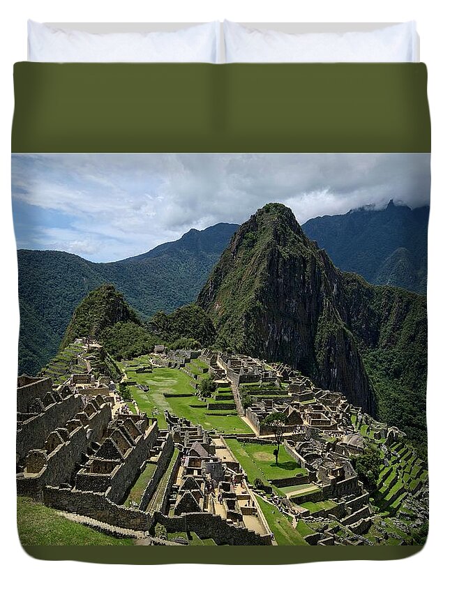 Travel Duvet Cover featuring the photograph Lost City of the Incas - Machu Picchu by Lucinda Walter