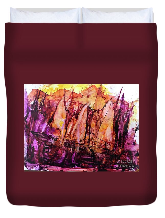 Lost Duvet Cover featuring the painting Lost by Patty Donoghue