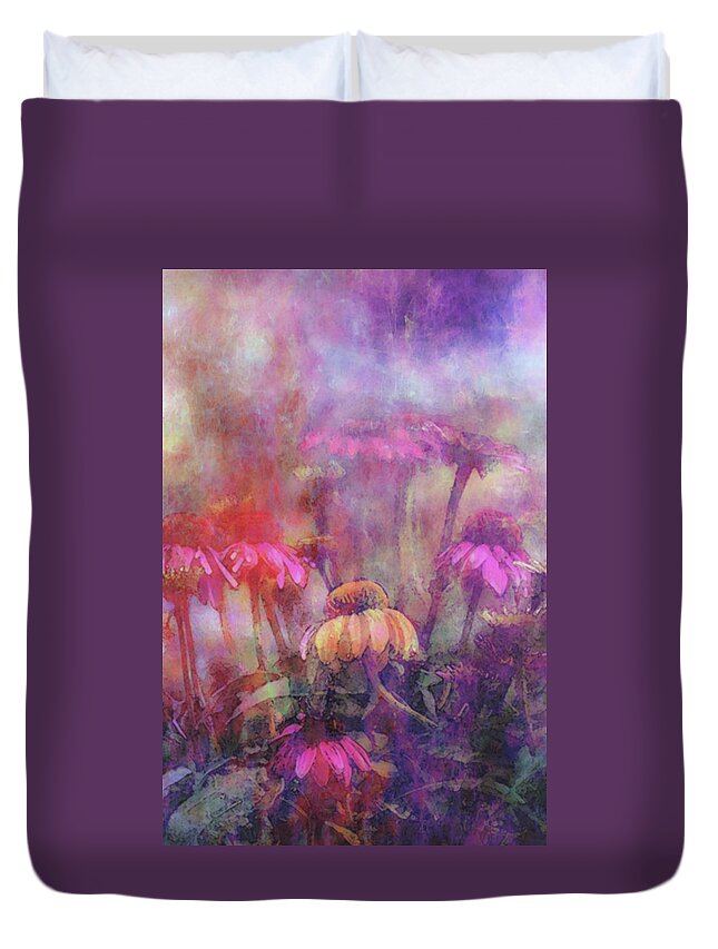 Lost Duvet Cover featuring the photograph Lost Watercolored Shower in the Garden 3873 LW_2 by Steven Ward
