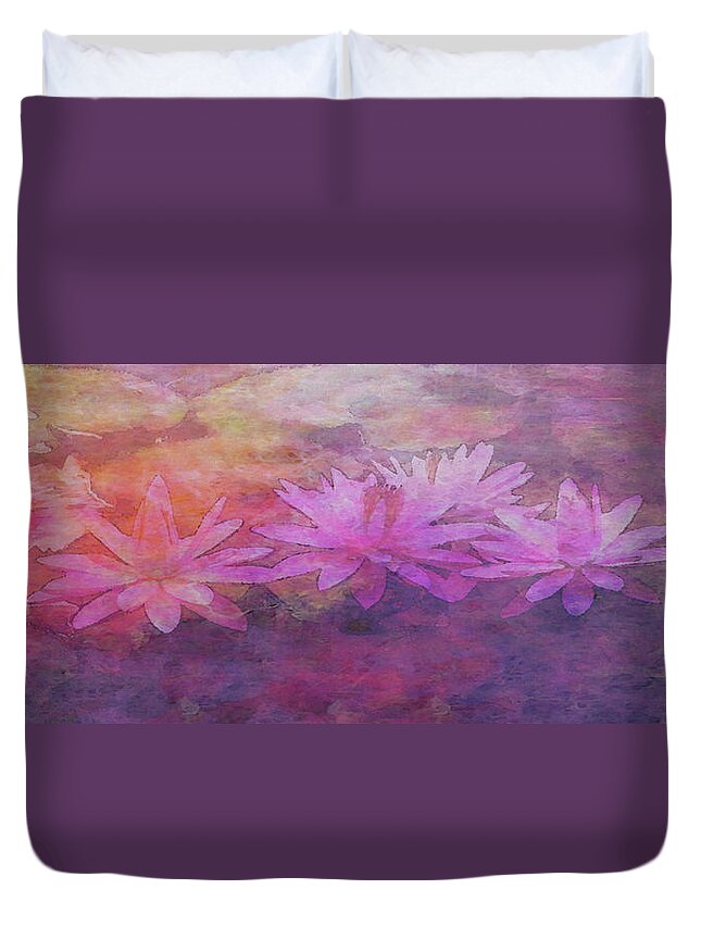 Lotus Duvet Cover featuring the photograph Lotus Landscape 4 4715 IDP_4 by Steven Ward