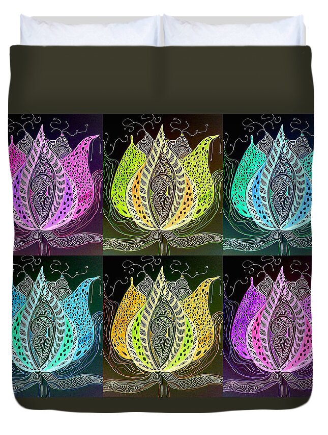 Lotus Duvet Cover featuring the digital art Lotus by Mary Schiros