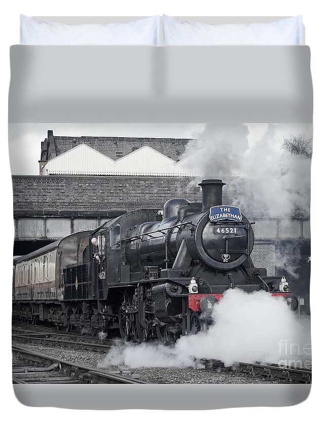 Steam Duvet Cover featuring the photograph Loughborough Departure by David Birchall