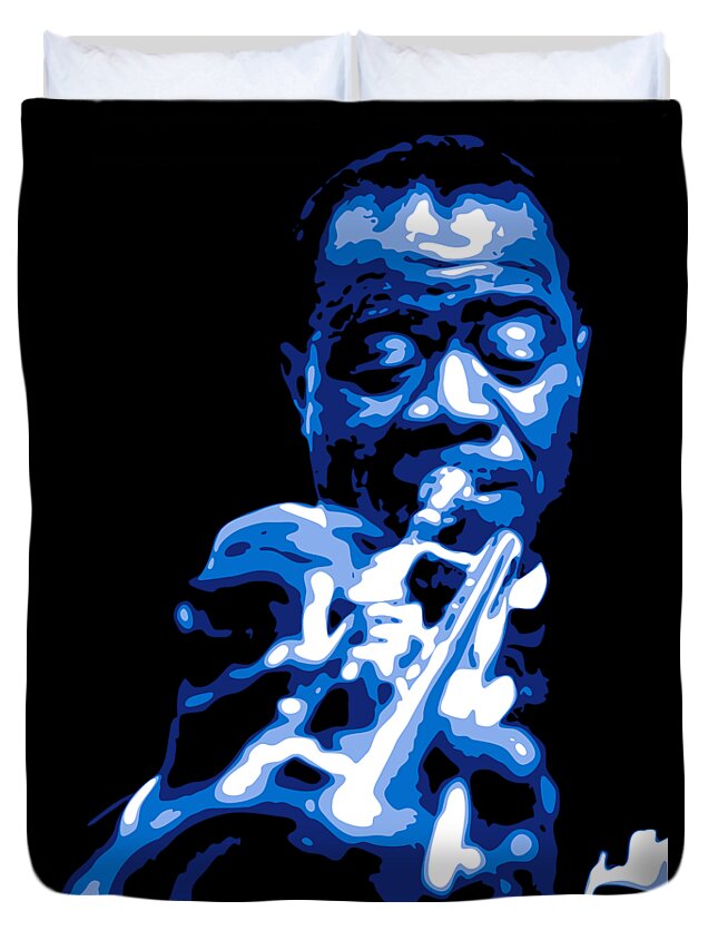 Louis Armstrong Duvet Cover featuring the digital art Louis Armstrong by DB Artist