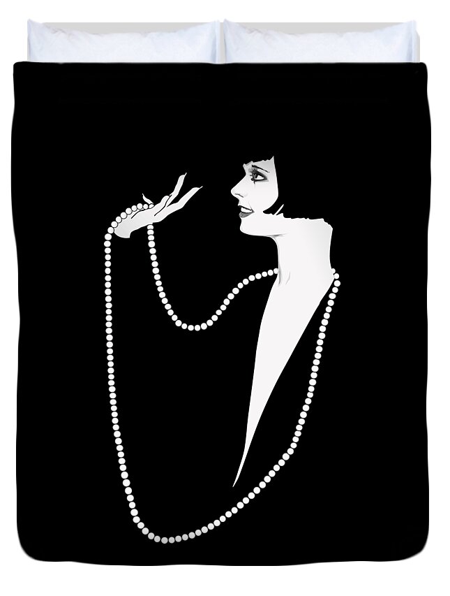 Louise Brooks Official Duvet Cover featuring the digital art Louise Brooks by Louise Brooks