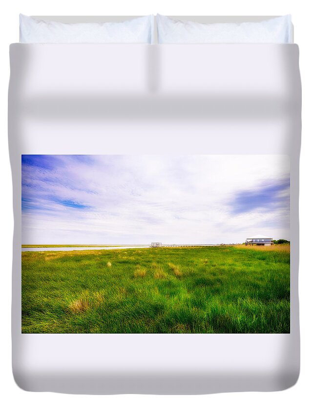Gulf Of Mexico Duvet Cover featuring the photograph Louisiana Marsh by Raul Rodriguez