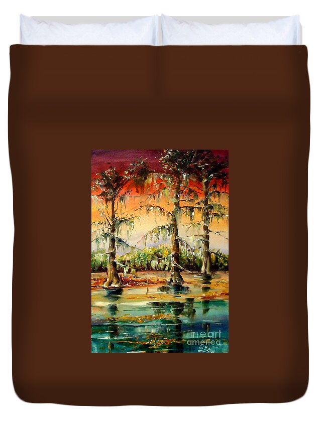 Louisiana Duvet Cover featuring the painting Louisiana Swamp by Diane Millsap