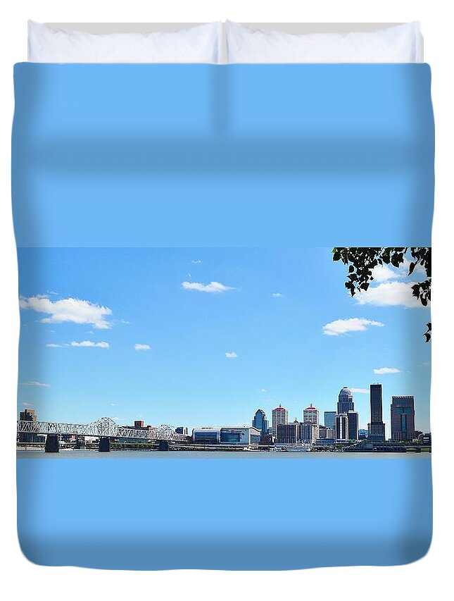 Louisville Duvet Cover featuring the photograph Louisville Waterfront Panoramic by Stacie Siemsen