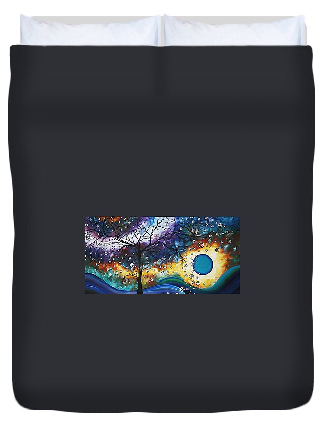 Wall Duvet Cover featuring the painting Love and Laughter by MADART by Megan Duncanson