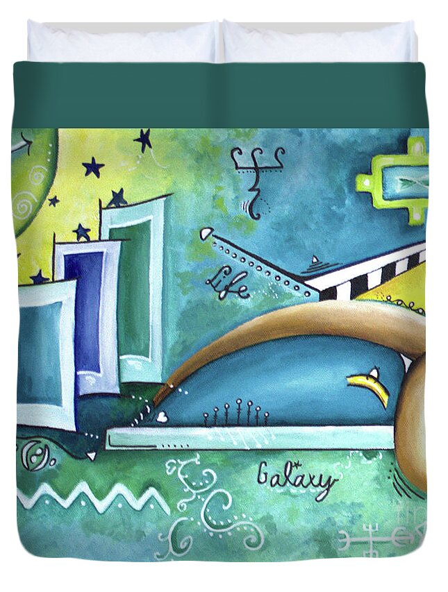 Love Duvet Cover featuring the painting Love and Symbols Left by Shelly Tschupp