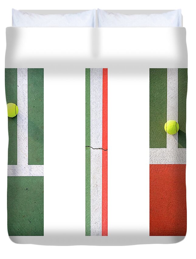 Tennis Duvet Cover featuring the photograph Love Fifteen by Joseph S Giacalone