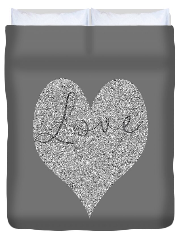 Clare Bambers Duvet Cover featuring the photograph Love Heart Glitter by Clare Bambers